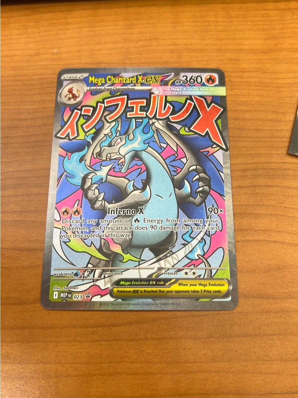 Pokemon Mega Charizard X EX Card - Blue, Black, Pink